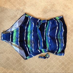 Tommy Bahama bandeau one piece stripe swimsuit